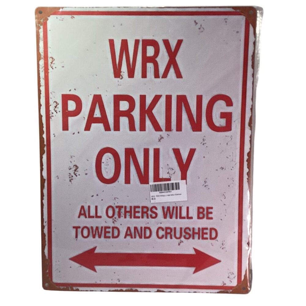 16" X 12" Large WRX Parking Only Aluminum Sign Golden Era Media NEW Sealed